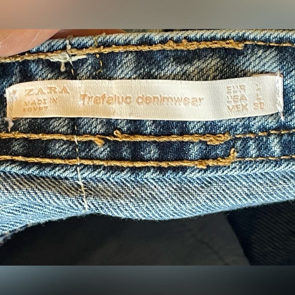 Zara Blue Denim Miniskirt Size L - Picture 4 of 15